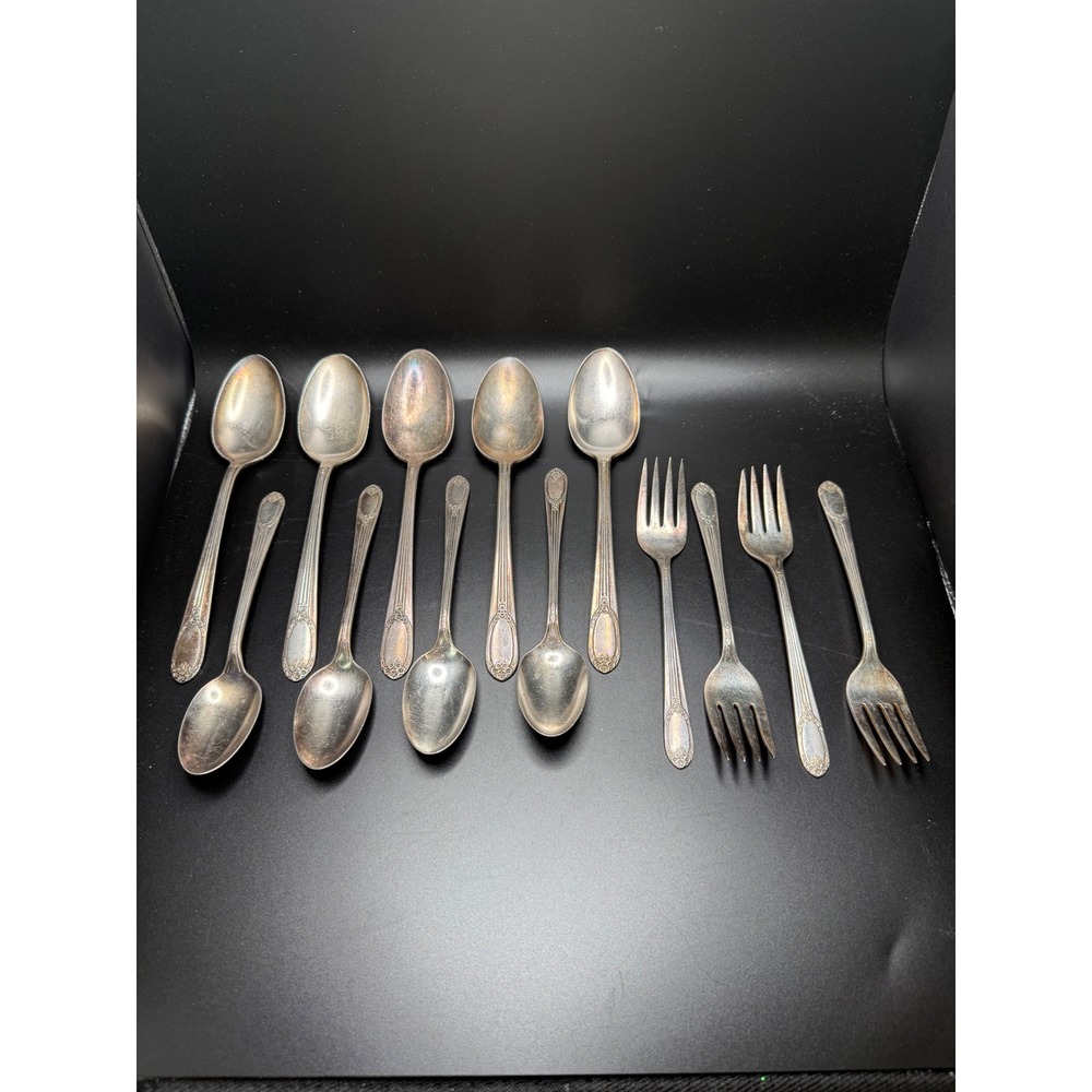 Vtg Rogers‎ & Bro. Silverware Set Spoons Forks Elegant Floral Design